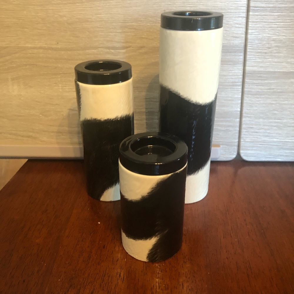 Gold Canyon Cowhide Tealight Candle Holders